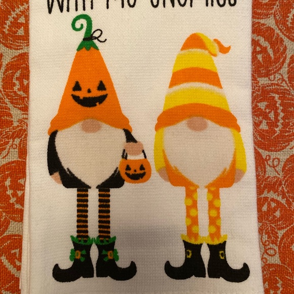 Halloween Gnome Kitchen Towels Set Of 2, Trick Or Treat With My Gnomies Towels - Picture 7 of 16
